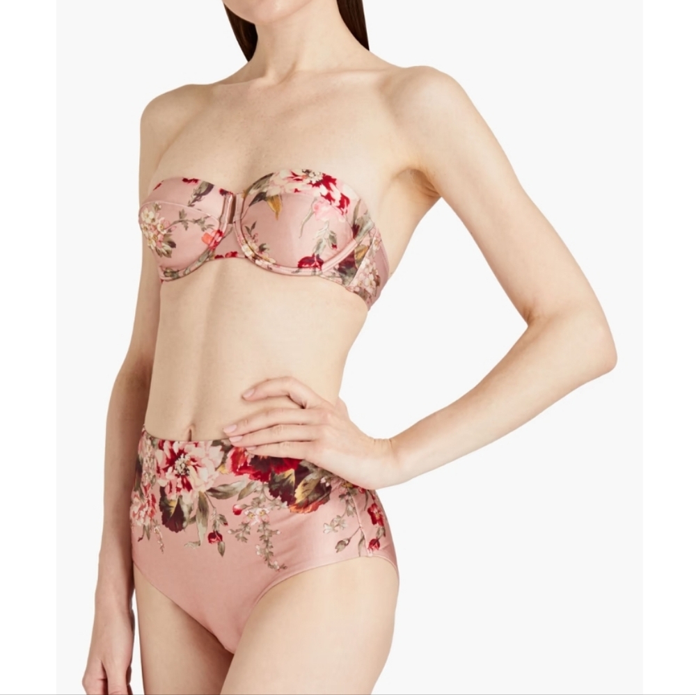 Zimmermann Floral Strapless Bikini Top
